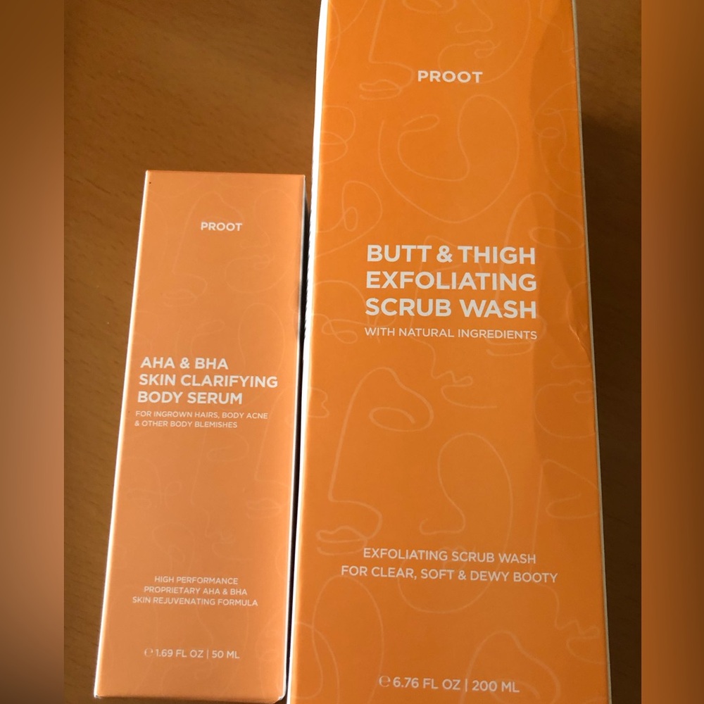 Proot Exfoliating Body Wash and Skin Clarifying Body Serum Set